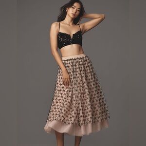 NWT Maeve All Over Bow Tulle Midi Skirt